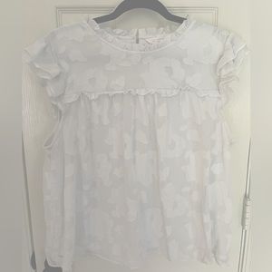 White Flower Detail Top